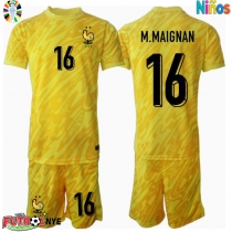 Camiseta Francia Mike Maignan #16 Portero Primera Equipación para niños Eurocopa 2024 manga corta (+ pantalones cortos)